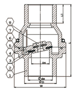 Flap Check Valve Dimension Drawing