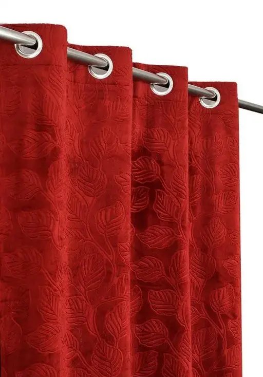 LEAF VELVET CURTAINS SET OF 1 Color 6 (R705)