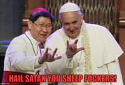 Pope hail Satan gesture