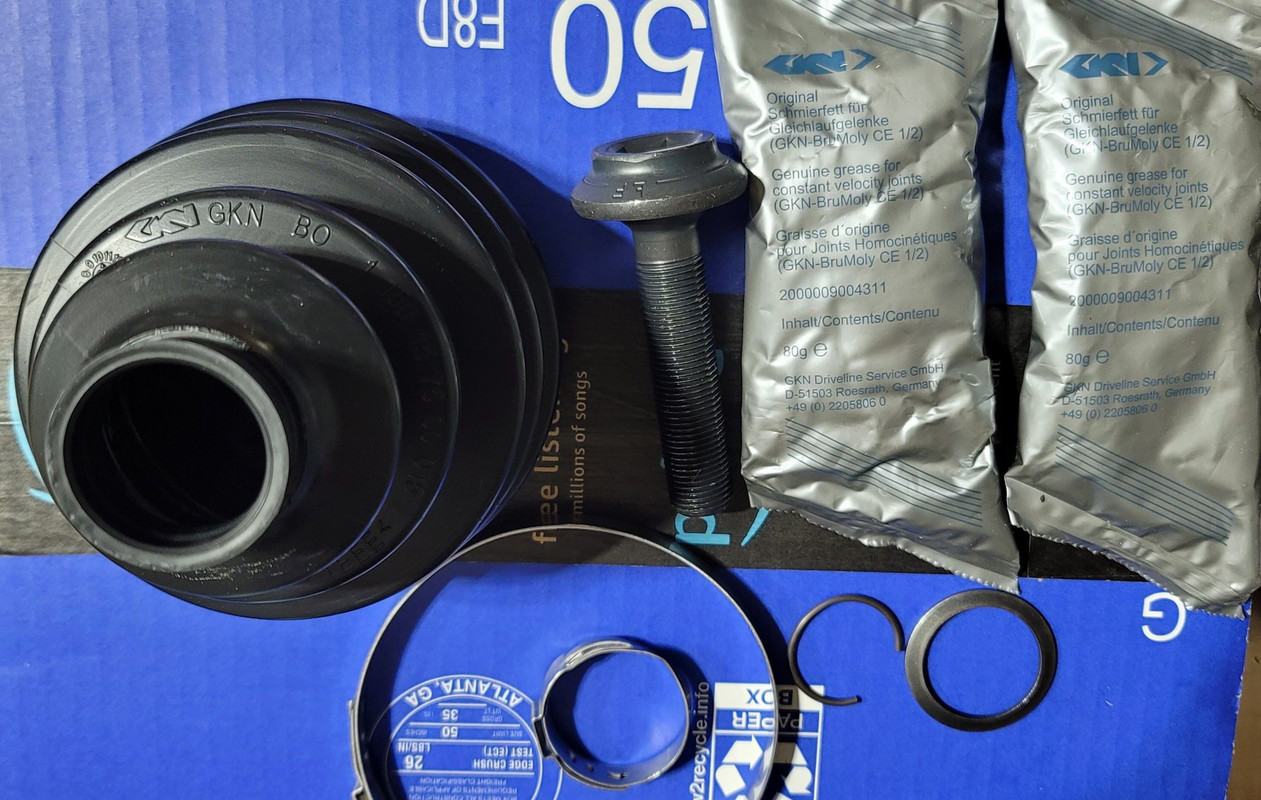 32 new CV boots and grease