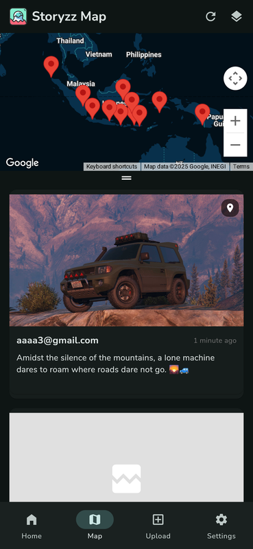 Upload Map Screen (Dark)