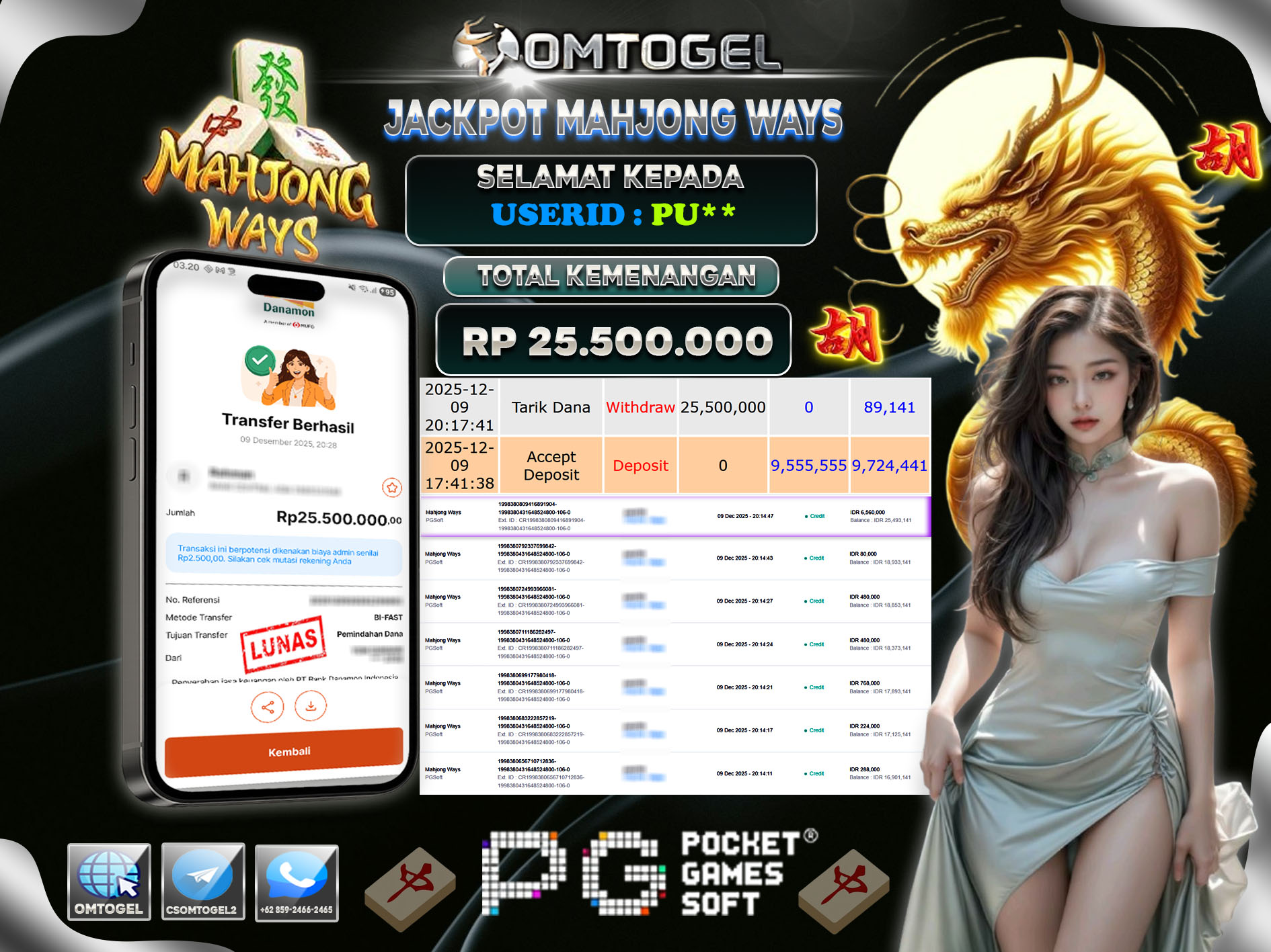 OMTOGEL JACKPOT PGSOFT MAHJONG WAYS  ,25, JUTA DI BAYAR LUNAS ,-