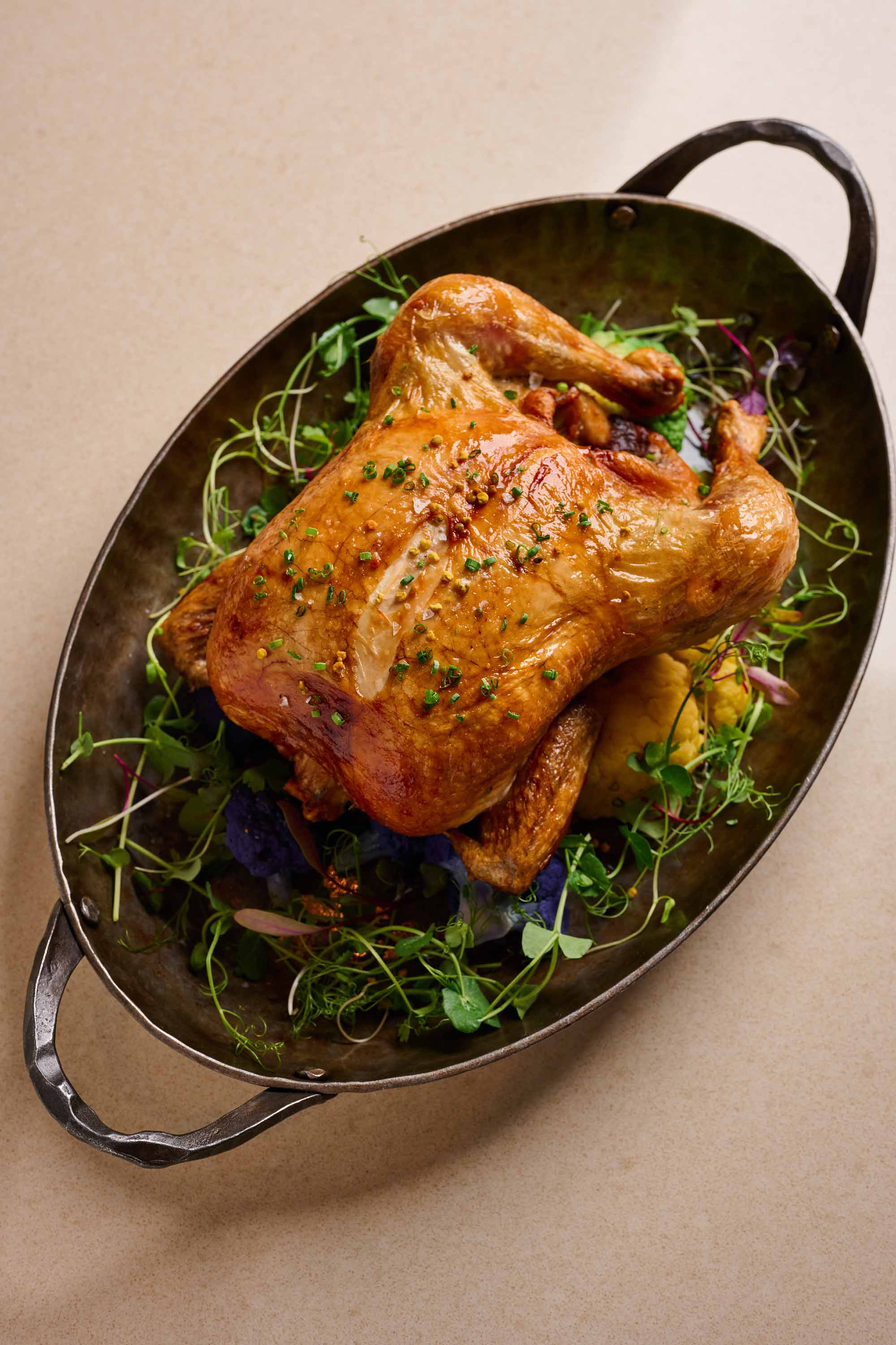 Elegant plated dish presentation