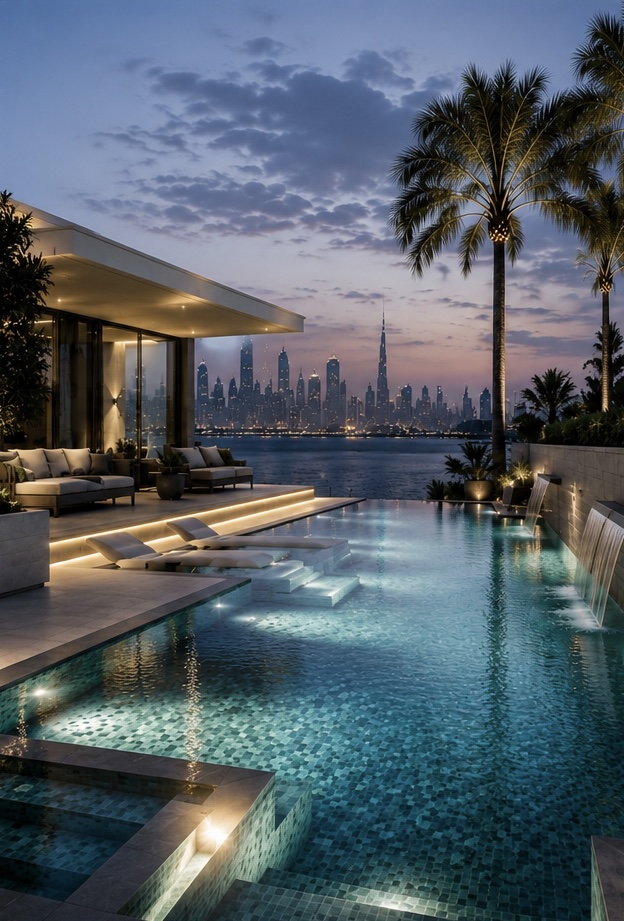 Luxury swimming pool design and construction