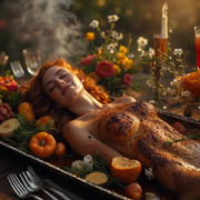 Garden wedding wom served Redhair 0 78