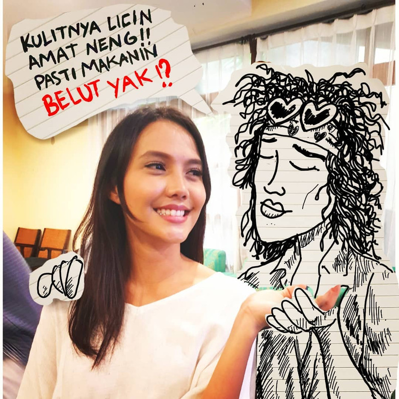 7 Gabungan potret nyata dan sketsa kocak ala Candil, hasilnya unik!