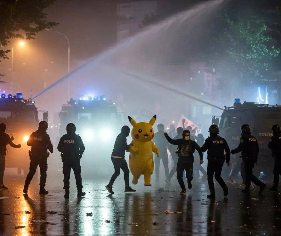 Pikachu se convierte en Protestante durante las Revueltas de Turquía y se hace Viral