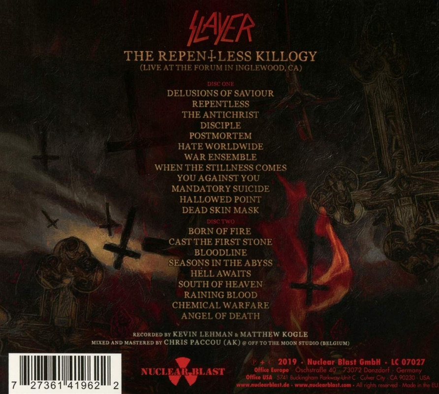 fernnado - Slayer - The Repentless Killogy Live at The Forum in Inglewood, CA Los Angeles. (2019)