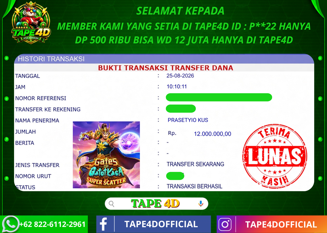 TAPE4D GATES OF GATOT KACA SUPER SCCATER PRAGMATIC PLAY 12.000.000-LUNAS