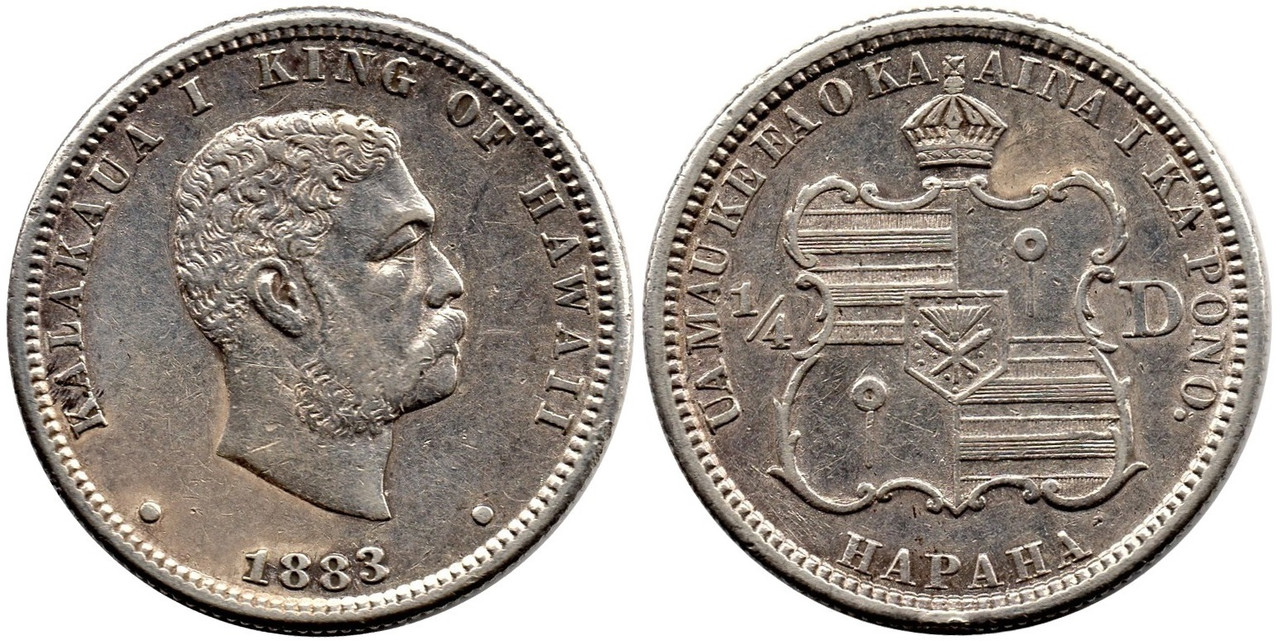 Hawaii - 5# ¼ Dollar 1883