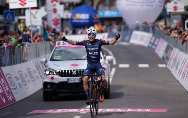 La vittoria di Ciuccarelli ad Andalo (© Giro dItalia Under 23)