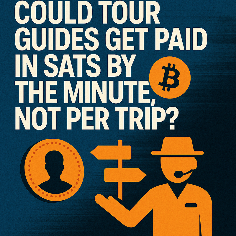 Could tour guides get paid in sats by the minute, not per trip?