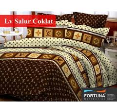 Sprei Motif LV Salur COklat Size 180 x 200
