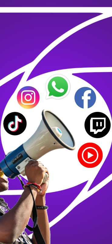 Megáfono y redes sociales
