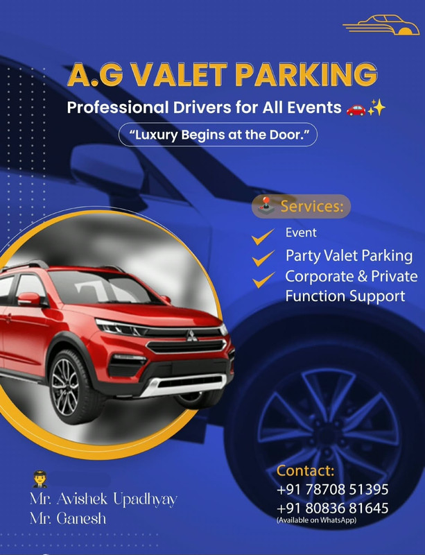 A.G Valet Parking Official Service Board