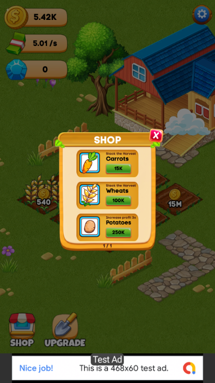 Idle Farm Adventure - Idle Game Android Studio Project with AdMob Ads + Ready to Publish - 2