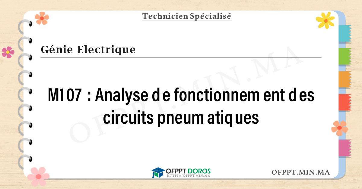 Sommaire détaillé du cours Analyse de fonctionnement des circuits pneumatiques M107 OFPPT - Structure du module