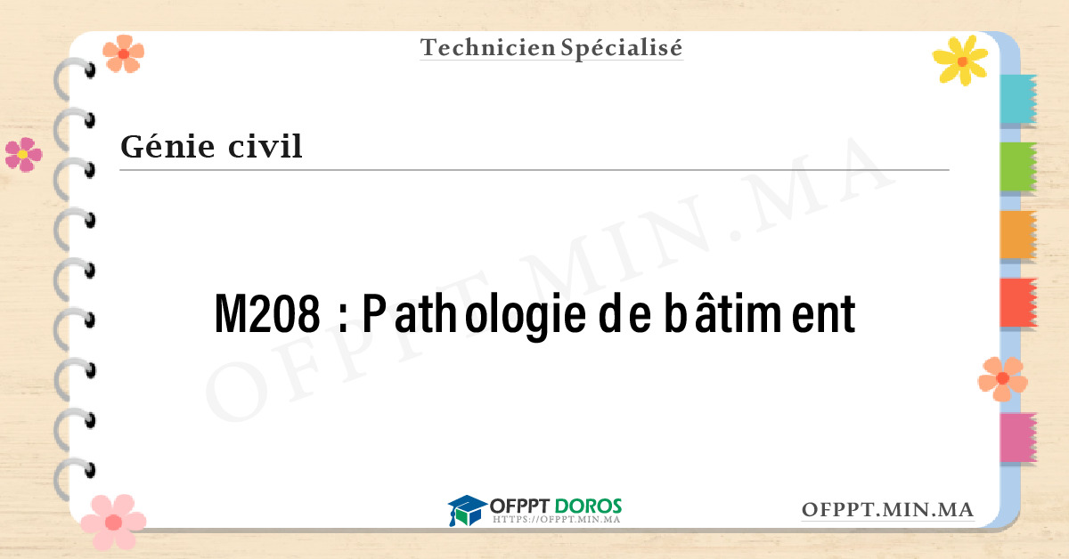 Sommaire détaillé du cours Pathologie de bâtiment M208 OFPPT - Structure du module