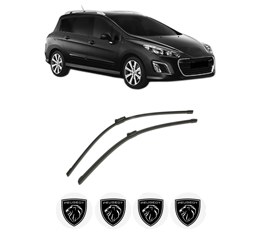 Set stergatoare auto PEUGEOT 308 SW I Estate Van (4E_) din 2008-2012, pentru parbriz auto, 2 bucati, Bosch Aerotwin, din cauciuc siliconat rezistent, 4 Stickere Auto PEUGEOT