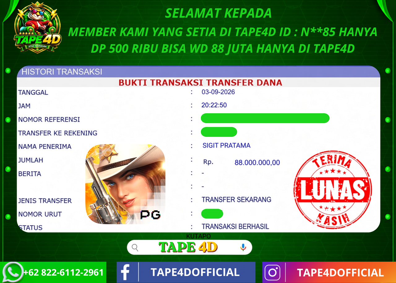 TAPE4D WILD BOUNTY  SHOWDOWN PRAGMATIC PLAY 88.000.000-LUNAS