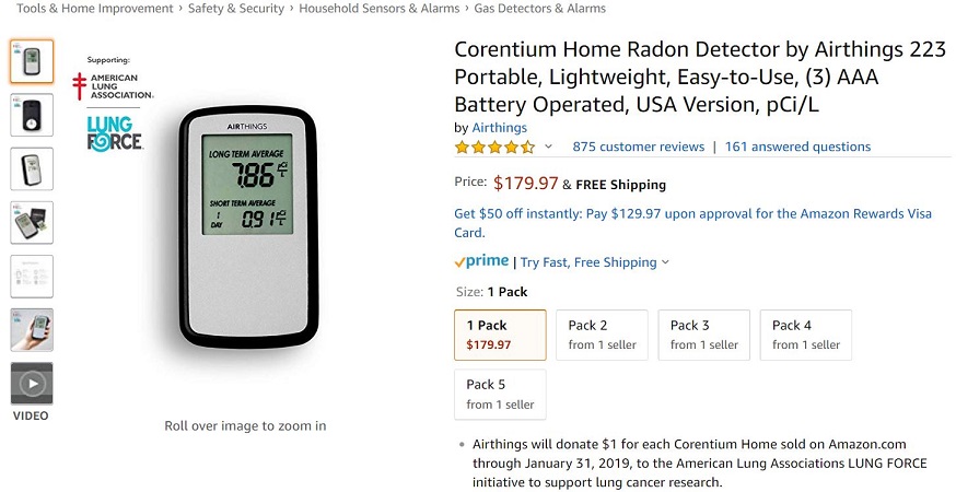 AirThings 'Home' radon monitor