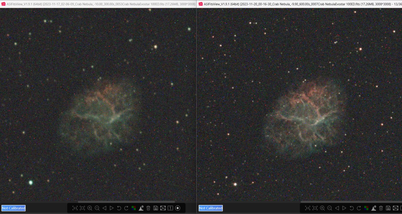 comparativa de tomas de Messier-1
