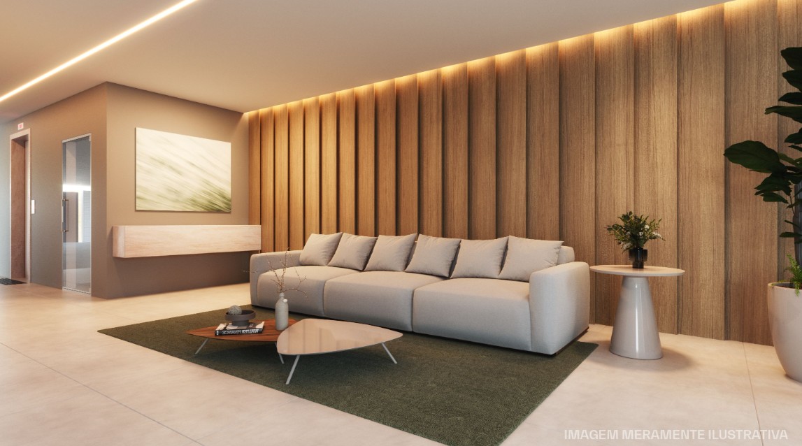 Recepção moderna com acabamento premium