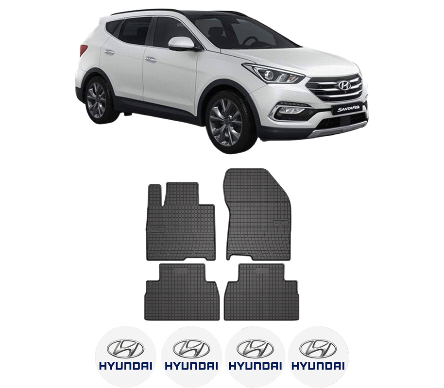 Set covorase presuri HYUNDAI SANTA FE IV SUV Van (TM) din 2018-2020, auto, din cauciuc thermoplastic, 4 Stickere auto cu HYUNDAI