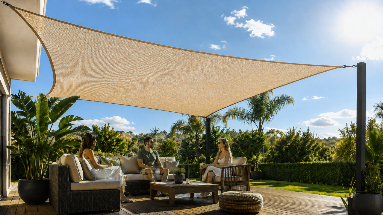 Solución para proteger el área de una piscina durante el verano