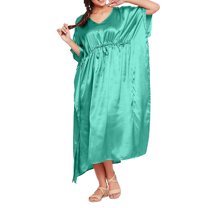 Women Satin Silk Nightdress Lingerie Sleepwear Nightgown Maxi Robe Loungewear - Picture 113 of 125