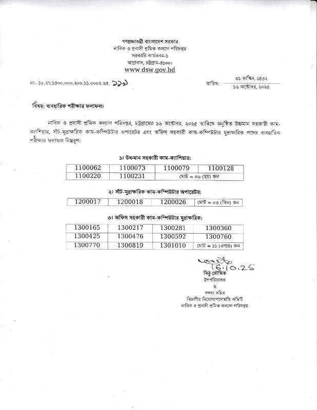 DSW-Practical-Test-Result-2025-PDF