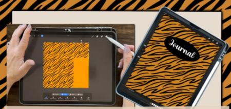 Tiger Repeat Pattern and a 90 Day Journal in Procreate