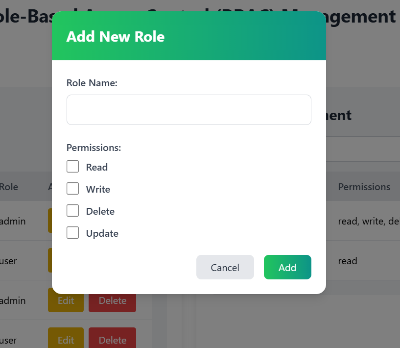Role Management Screenshot