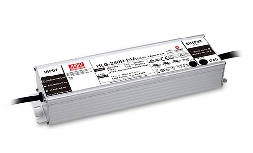 Driver LED MEAN WELL HLG-240H-24B 24V 240W IP67 Regulable 3 en 1 Alta Eficiencia