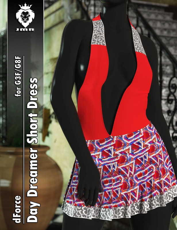 JMR dForce Day Dreamer Short Dress for G3F and G8F JMR dForce Day Dreamer Short Dress for G3F and G8F