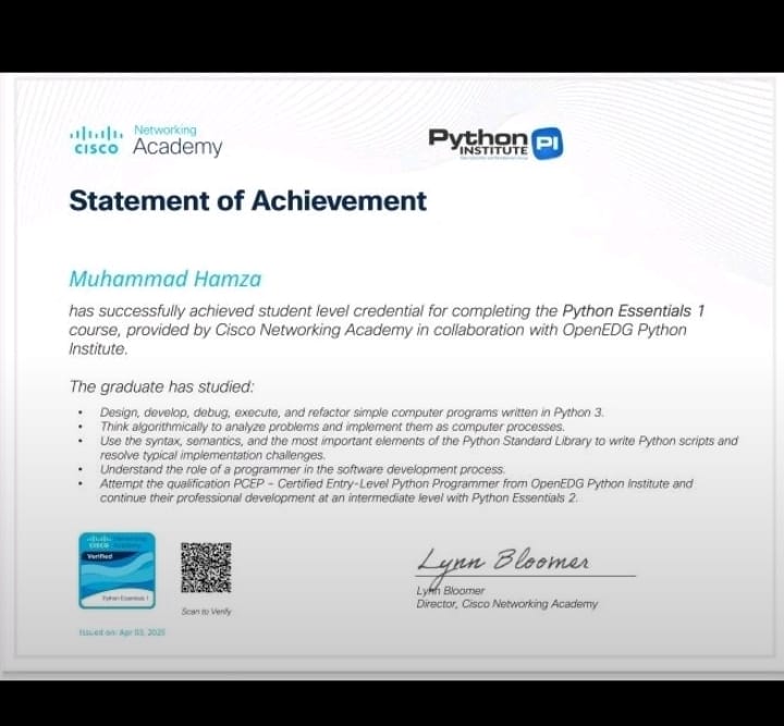 Python Programming Certificate