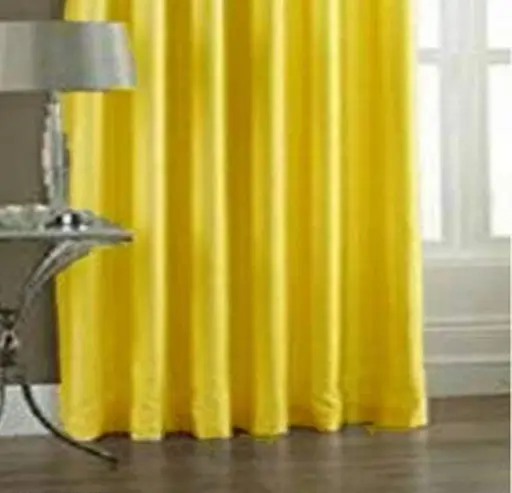 RICHLINEN Attractive Plain Crush Curtain For Door & Window ,Yellow (Pack of 3pcs) (R701)