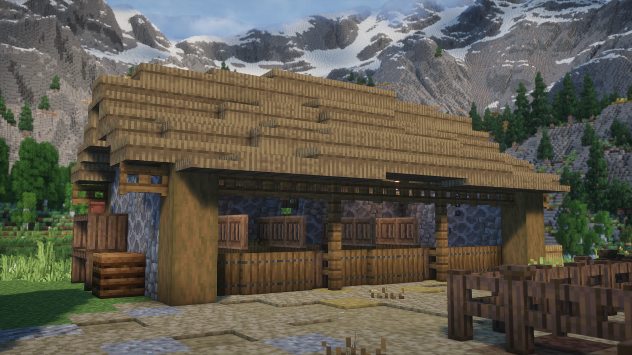 Maids Morten Stablery - Realistic Medieval Stable Build | Medieval Unlimited Server Minecraft Map