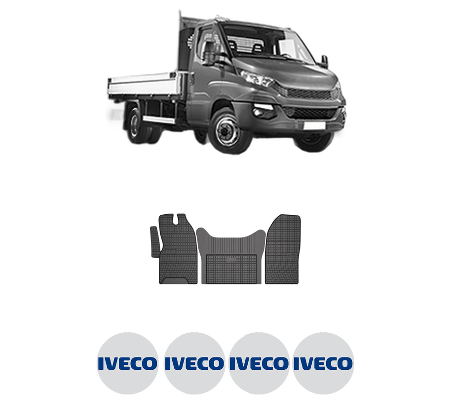 Set covorase presuri IVECO DAILY VI Platform/Chassis din 2014-2021, auto, din cauciuc thermoplastic, 4 Stickere auto cu IVECO