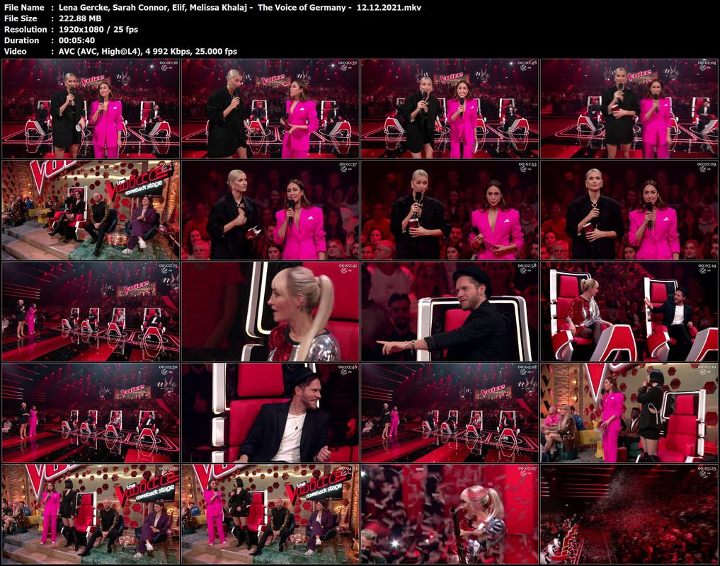 Lena Gercke, Sarah Connor, Elif, Melissa Khalaj, Ann Sophie - The Voice of  Germany - 12.12.2021 | Celebboard.net - Bilder und Videos der Stars, Promis  und Celebrities
