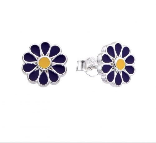 Aretes de flor morada #00221