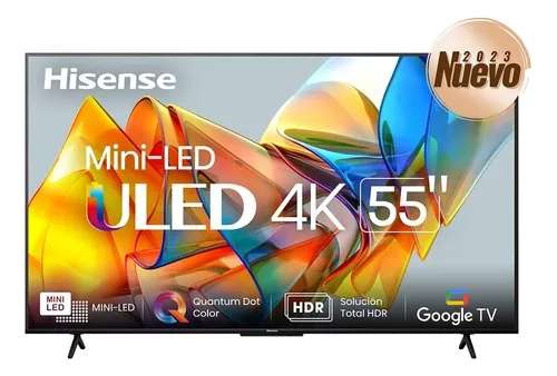 Mercado Libre: Pantalla Hisense 55 Miniled 4k 55u6k Google Tv | Pagando con MasterCard 