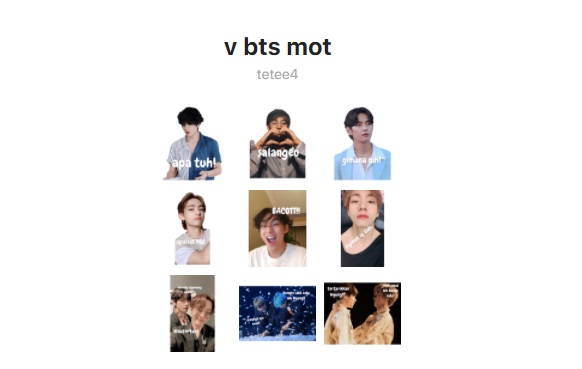 Stiker bergerak V BTS Mot