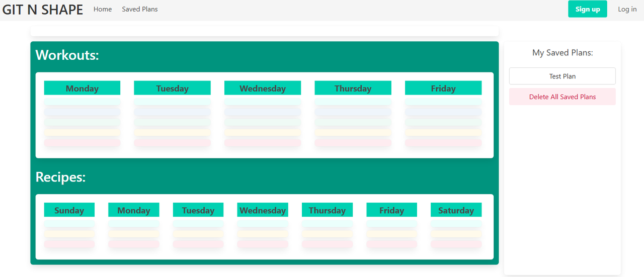 Git-N-Shape Saved Plans