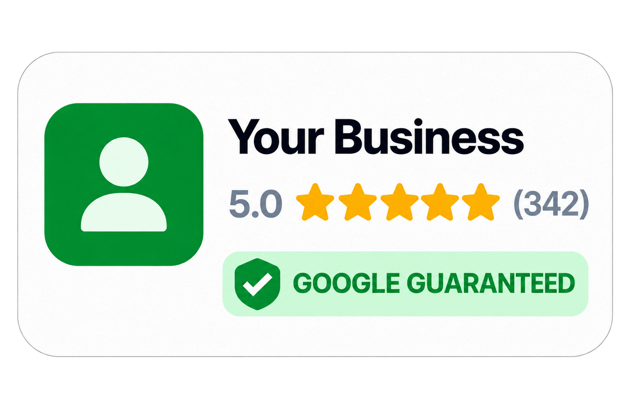 Google Guaranteed business rating card