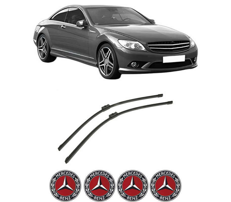 Set stergatoare auto MERCEDES-BENZ S-CLASS Coupe (C216) din 2006-2013, pentru parbriz auto, 2 bucati, Bosch Aerotwin, din cauciuc siliconat rezistent, 4 Stickere Auto MERCEDES-BENZ