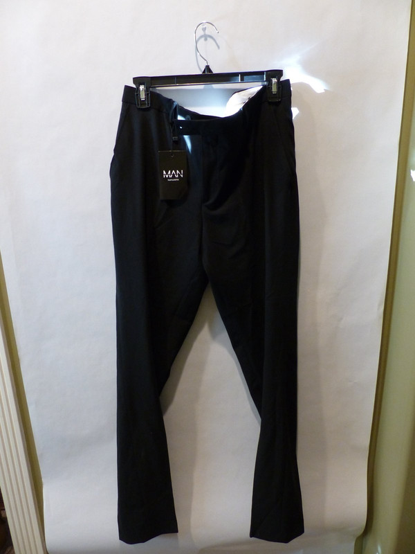 BOOHOO MAN MENS SKINNY BLACK SUIT TROUSERS