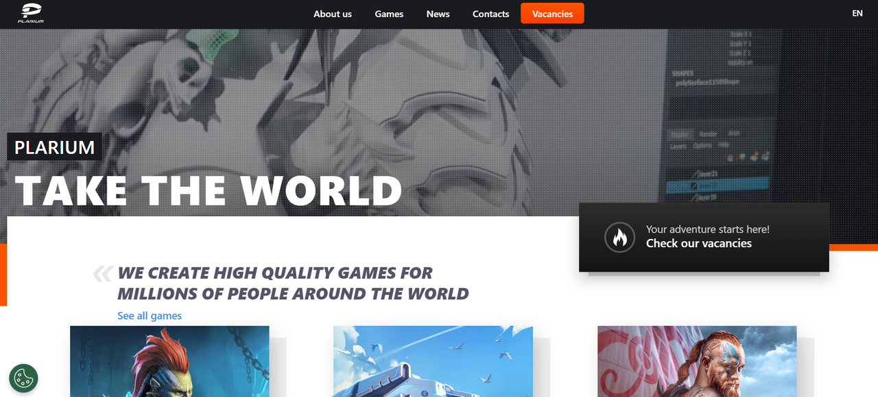 Company to hire game developers Plarium