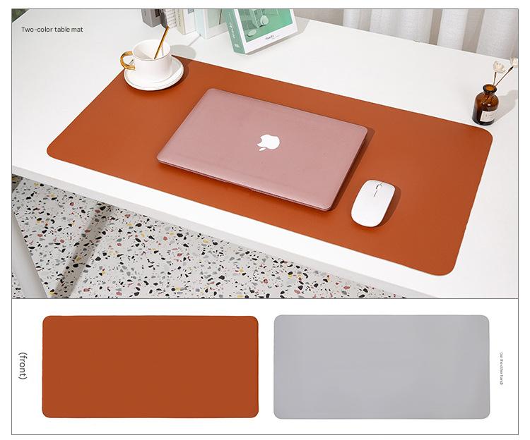 2 PCS Reddish brown/gray Extra-Large Leather Table Mat for Study & Work