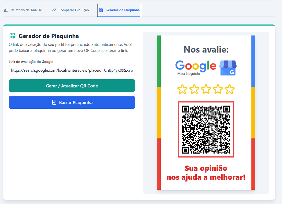 Imagem de Gerador de Plaquinha de Avaliação com QR Code